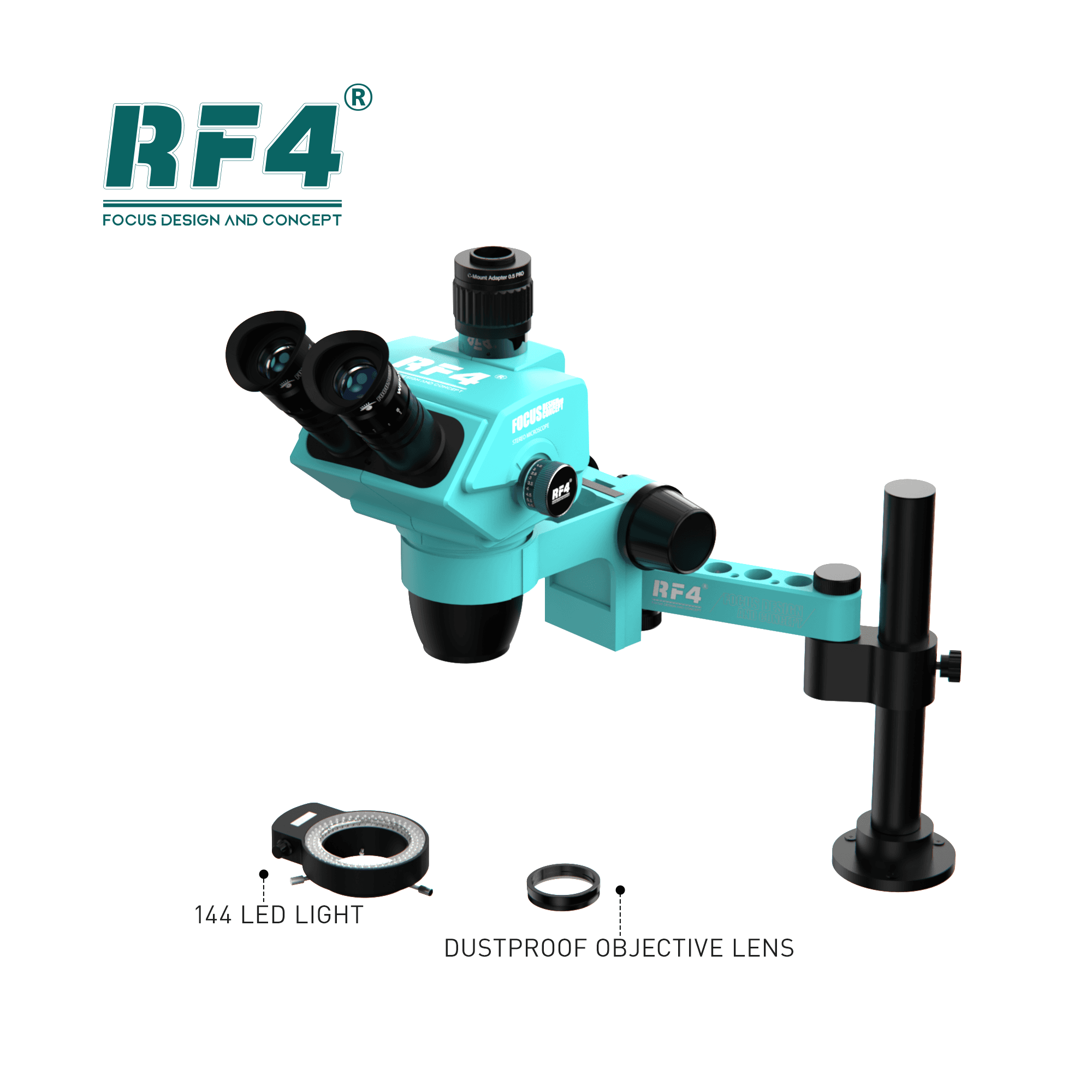 RF 6565PRO-FO19 TRINOCULAR STEREO MICROSCOPE